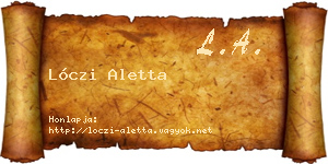 Lóczi Aletta névjegykártya